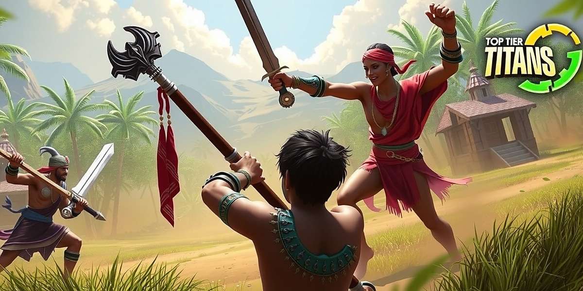 Top Tier Titans - Epic Battle Royale Action Top Tier Titans gameplay showing intense battle in Indian village setting